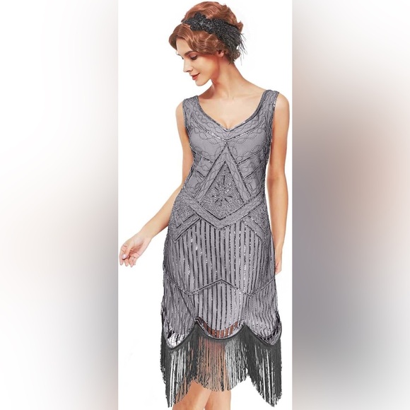 Vijiv Dresses & Skirts - Vijiv 1920s Gatsby Flapper Dresses with Sequin Art Deco Cocktail Dress